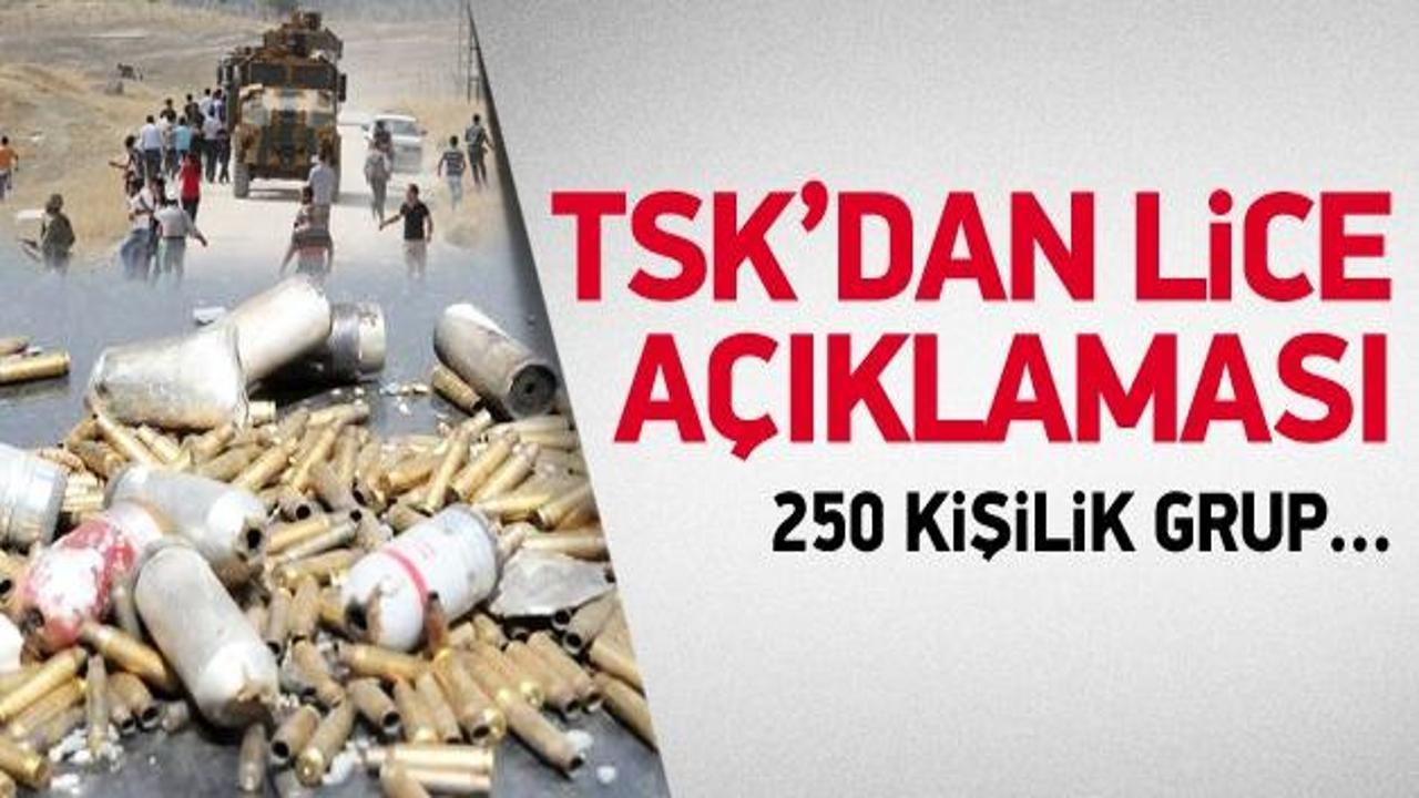 TSK'dan Lice açıklaması: 250 kişi saldırdı