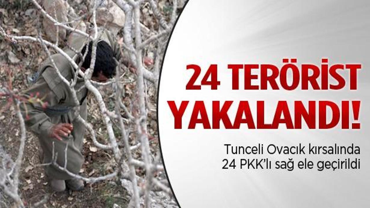 Tunceli'de 24 terörist sağ ele geçirildi