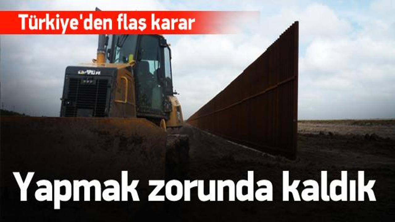 Türkiye sınırına 3.5 metrelik duvar kararı!