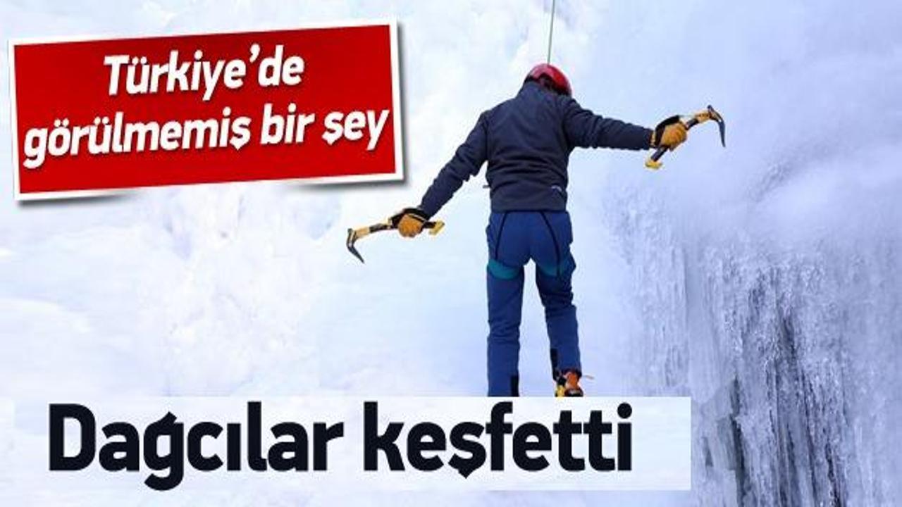 T&uuml;rkiye'nin en uzun buz şelalesi keşfedildi