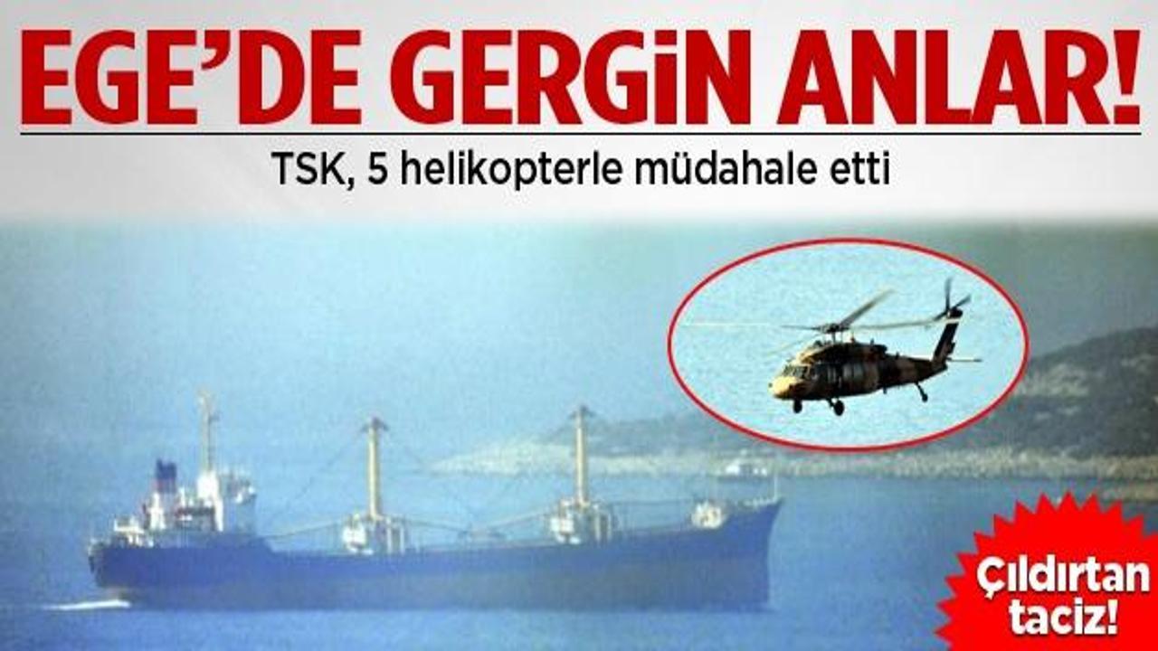 Yunan tacizine helikopterle müdahale