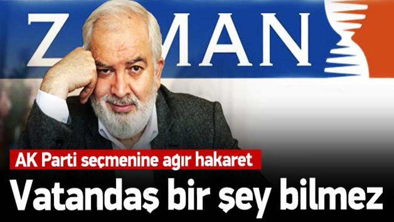 Zaman yazarı Alkan AK Parti seçmenine hakaret etti