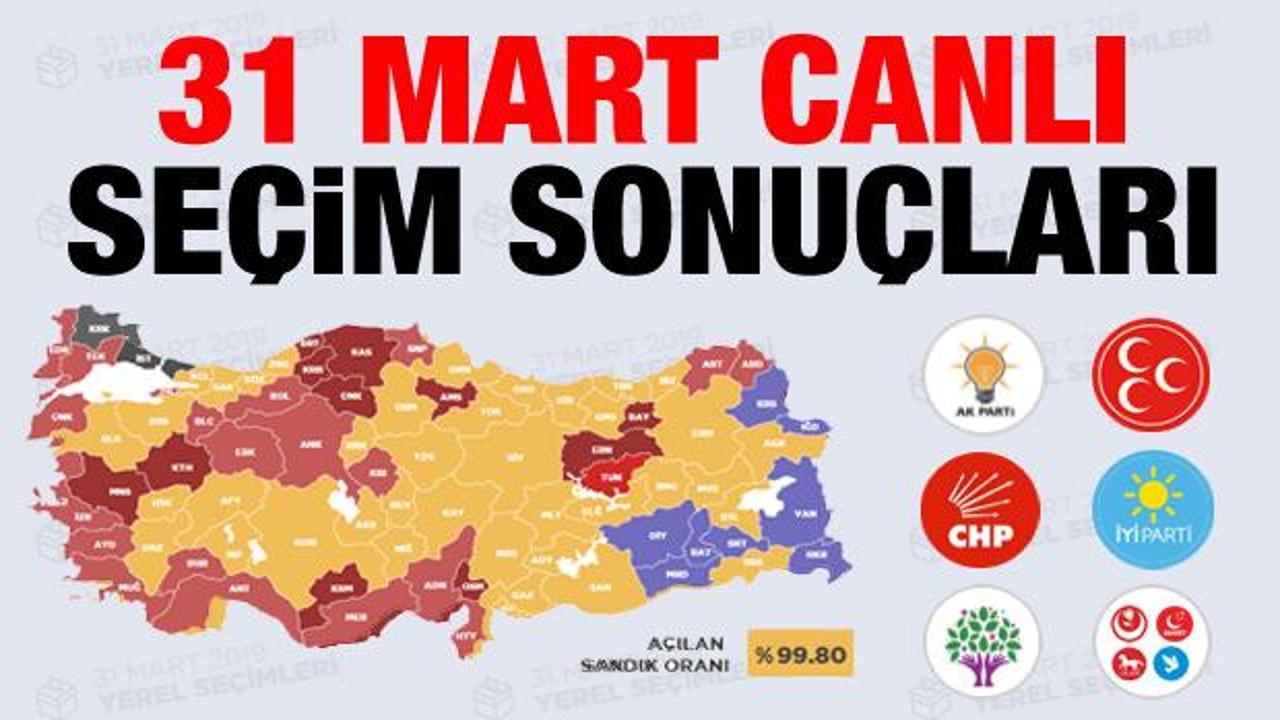 31 Mart seçim sonuçları açıklandı! İşte il ve ilçe yerel seçim