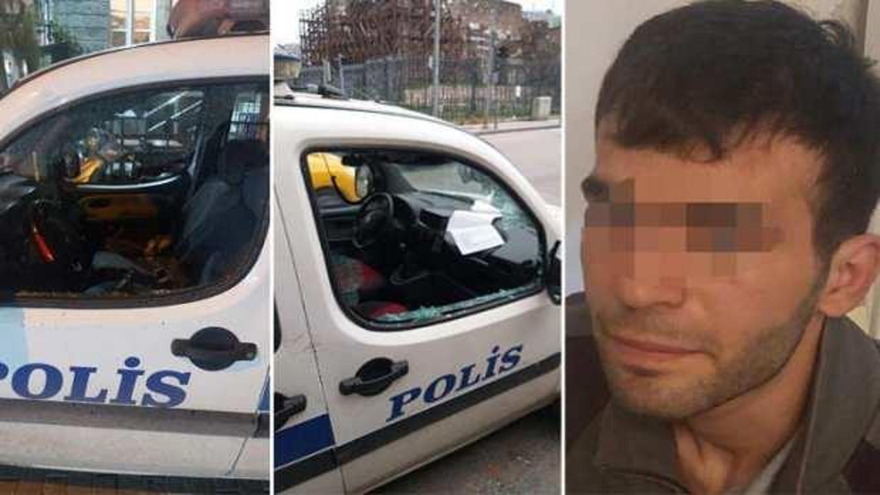 Tutuklanmak için polis otolarına saldırdı… - Haber 7 GÜNCEL