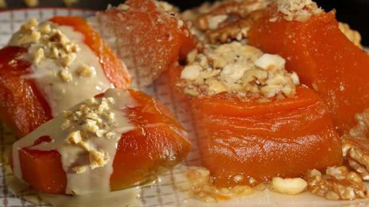 Кабак татлысы с тахином и сливками