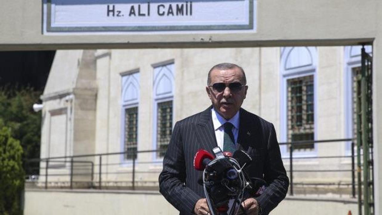 Erdoğan cuma namazını Hz. Ali Camisi'nde kıldı