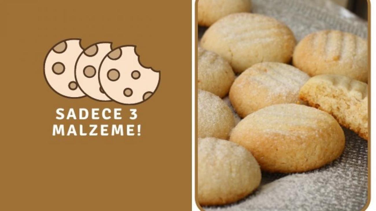 3 malzemeli pratik kurabiye tarifi! En kolay tatlı kurabiye nasıl
