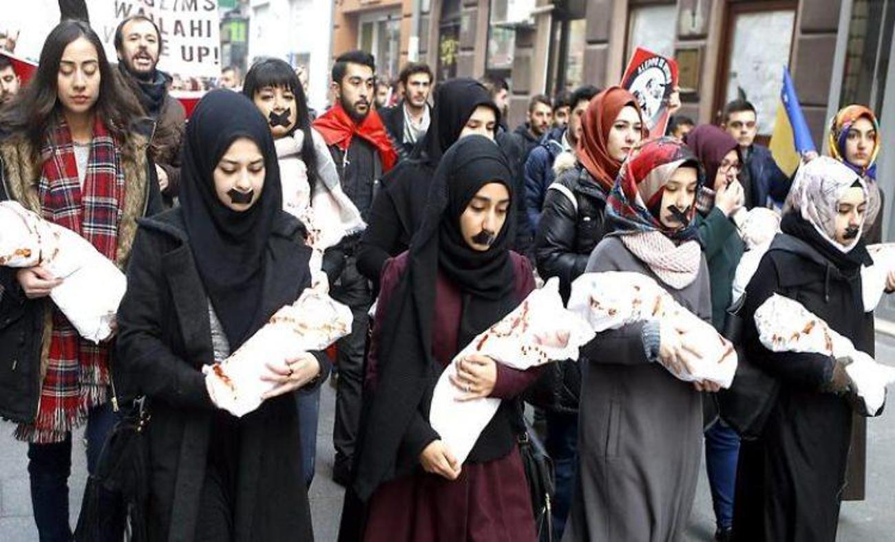 Saraybosna'lı kadınlardan Halep eylemi