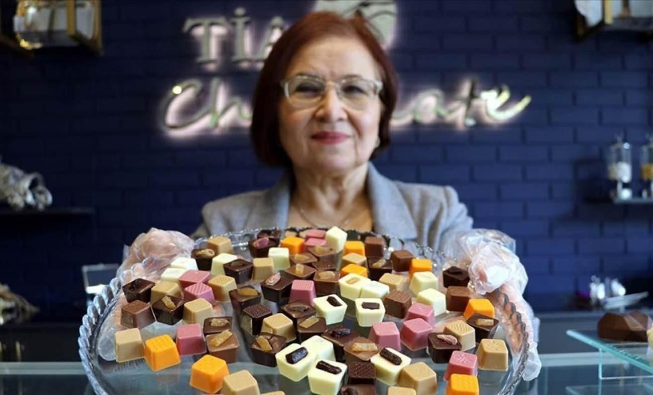 66 yaşındaki kadın çikolatacılığa başladı
