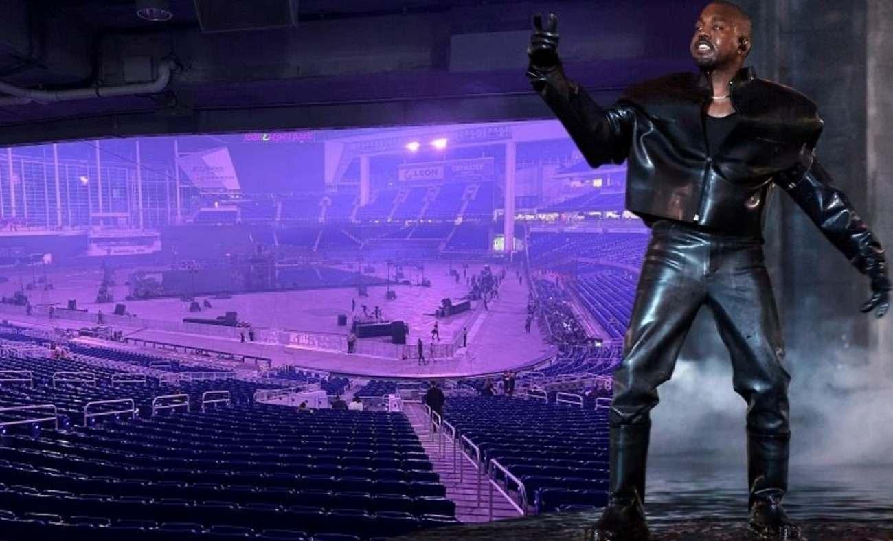 Kanye West boş stadyumda konser verdi!