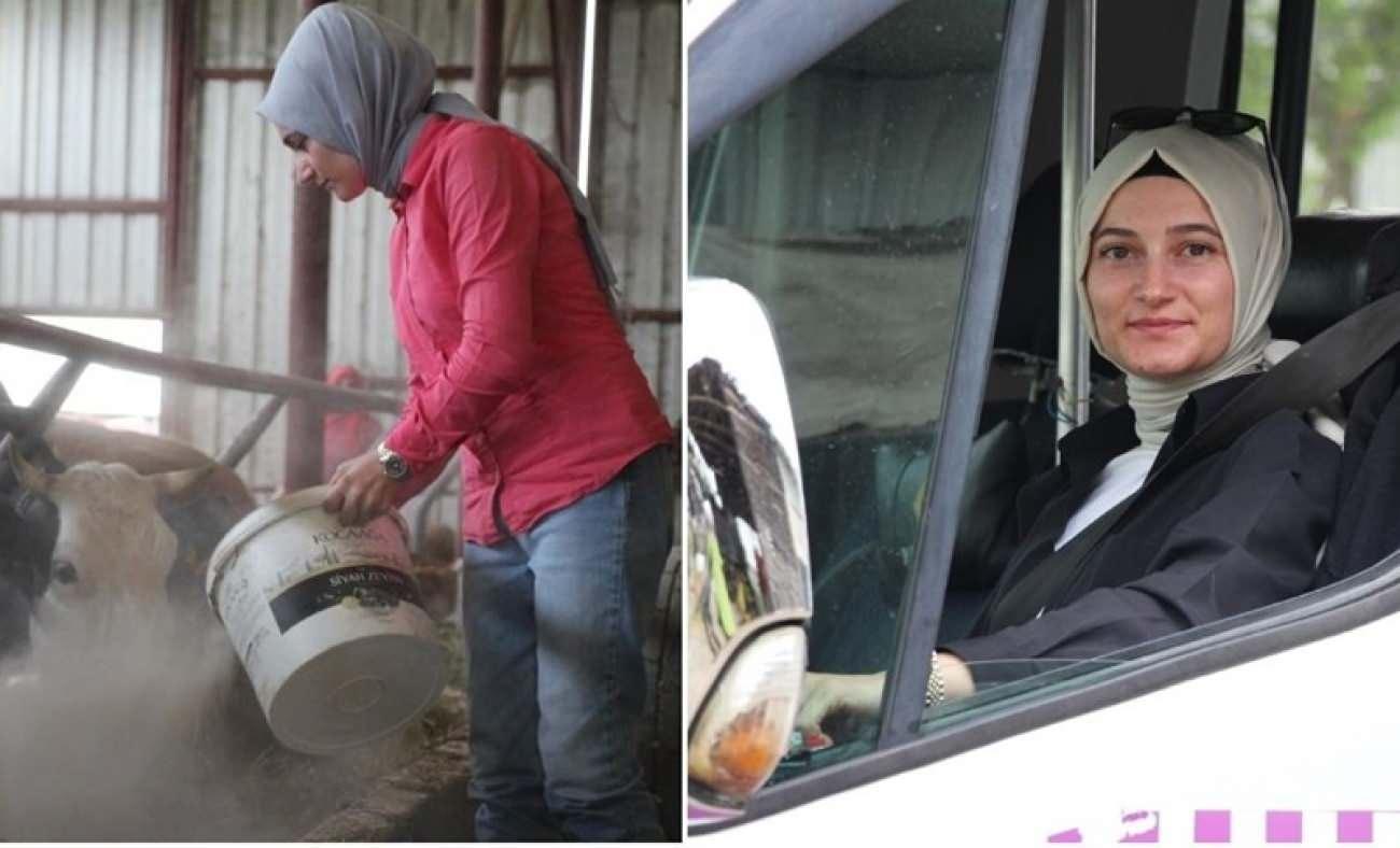 Sakaryalı genç girişimci Havva Kara hem hayvancılık hem dolmuş şoförlüğü yapıyor!