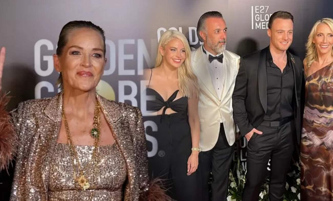 Kurtlar Vadisi'nin efsanesi Sharon Stone ile Kerem Bursin aynı karede! Büşra Pekin sönük kaldı