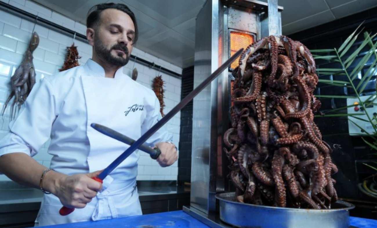 Ankara'da gastronomi dünyasını şaşırtan olay! Ahtapottan döner yaptılar