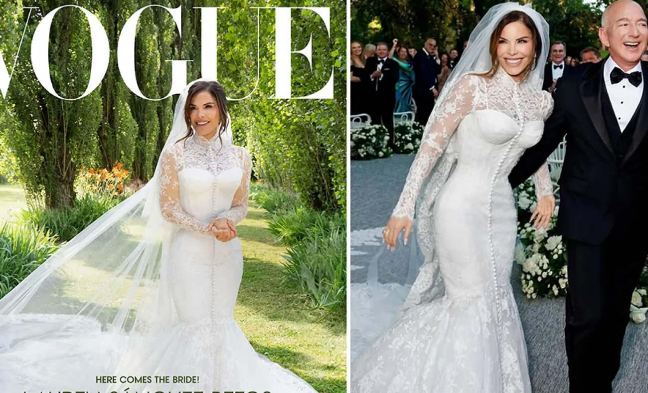 Lauren Sanchez'in yapımı 900 saat süren gelinliği göz kamaştırdı: Bezos görmek için yalvardı!
