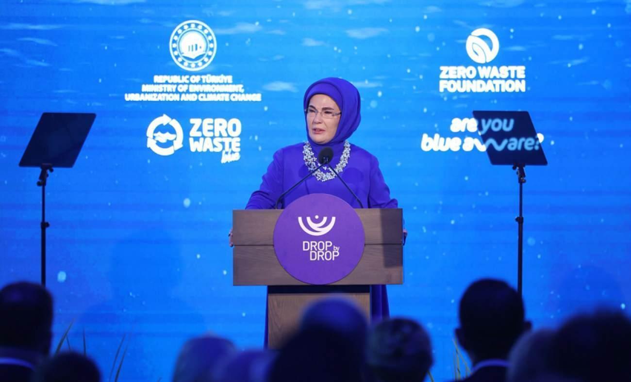 Emine Erdoğan "Damla Damla - Sıfır Atık Mavi" sergisinin açılışında konuştu