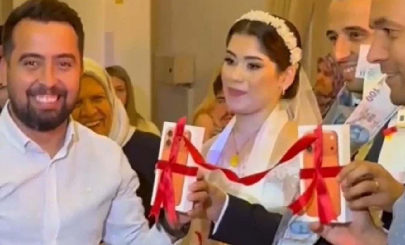 Gelin ve damada takı töreninde beklenmedik sıradışı düğün hediyesi