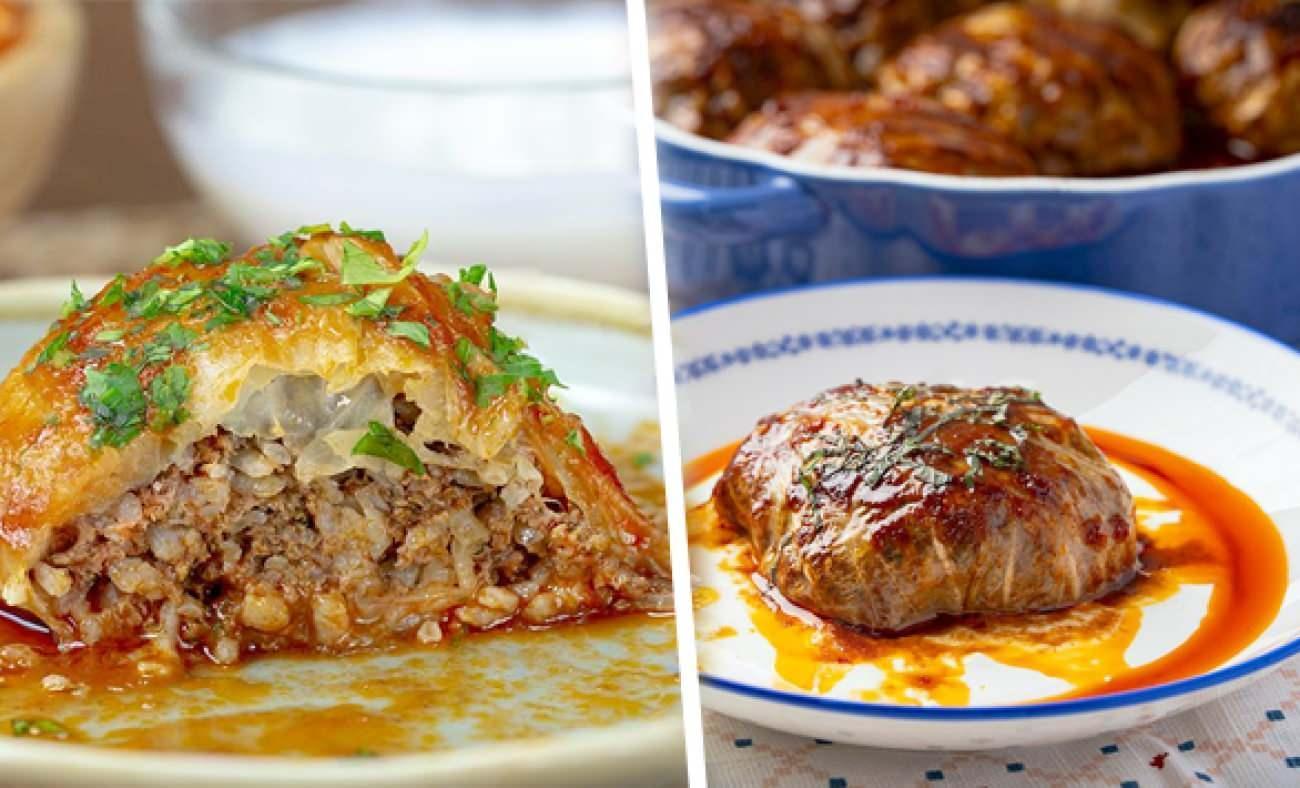 Kolay yapımıyla dikkat çeken porsiyonluk lahana dolması tarifi