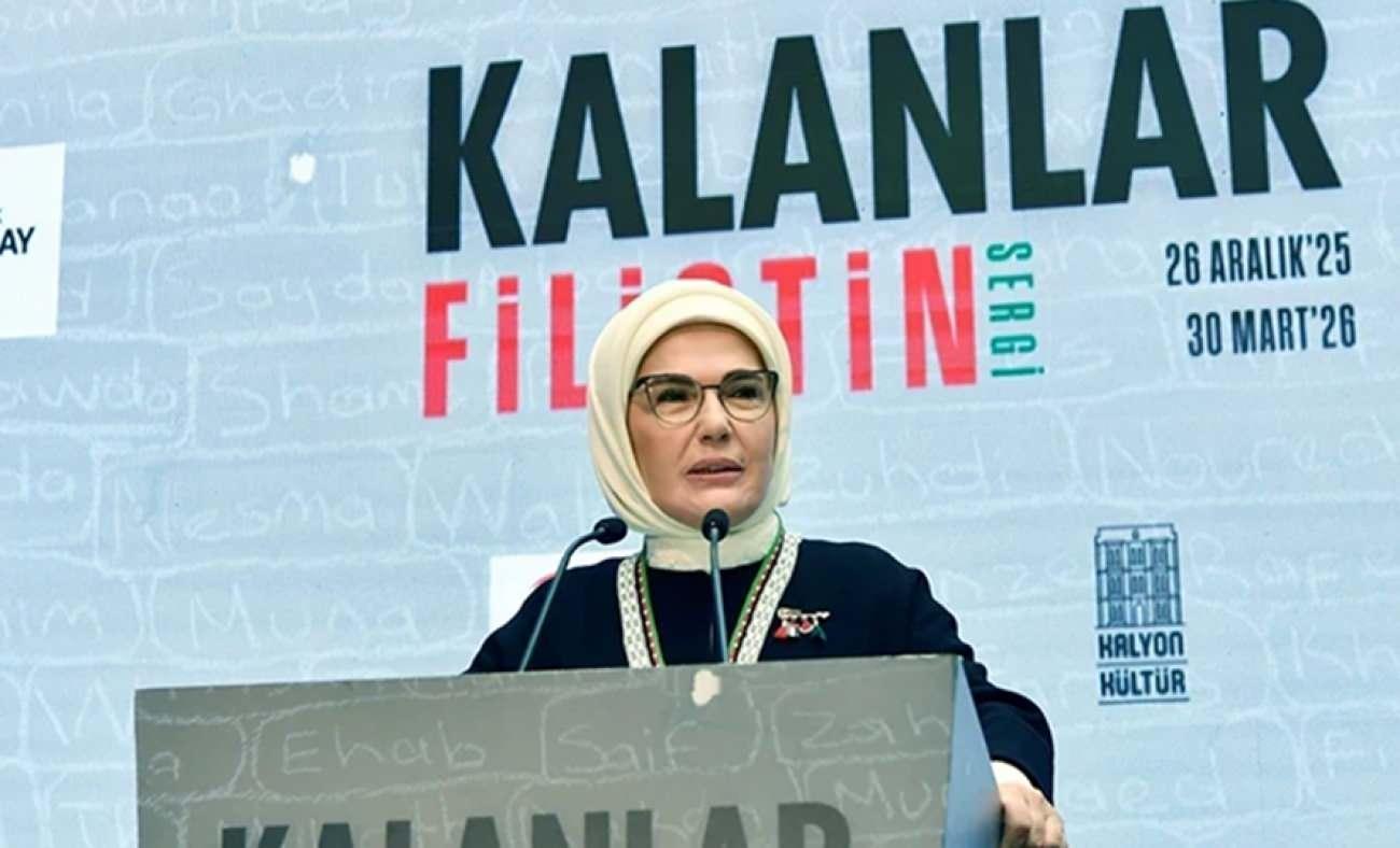 Emine Erdoğan, "Kalanlar" Filistin Sergisi'ne ilişkin videolu paylaşımda bulundu