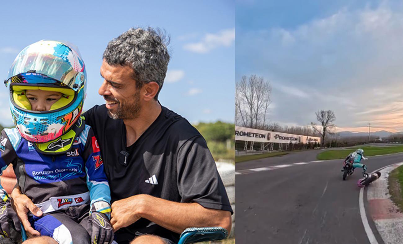 7 yaşındaki Zayn Sofuoğlu pistte kaza ge&ccedil;irdi! Korku dolu anlar