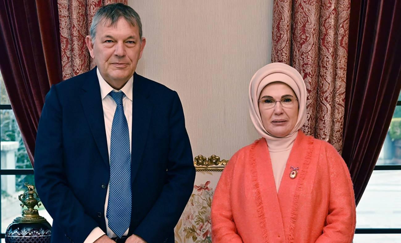 Emine Erdoğan, UNRWA Genel Komiseri Lazzarini ile g&ouml;r&uuml;şme ger&ccedil;ekleştirdi