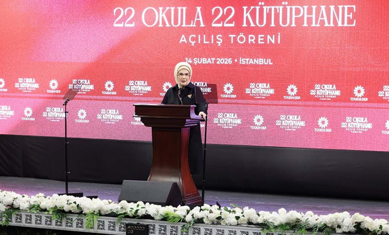 Emine Erdoğan&rsquo;dan TOGEMDER&rsquo;in "22 Okula 22 K&uuml;t&uuml;phane" Projesi a&ccedil;ılışına ilişkin paylaşım