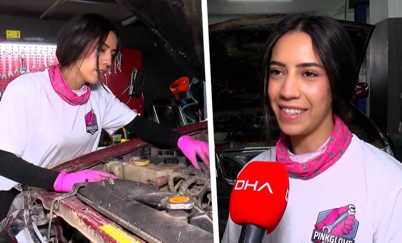 Sanayinin "pembe eldivenli" ustası: 21 yaşındaki kadın tamirci ezber bozuyor