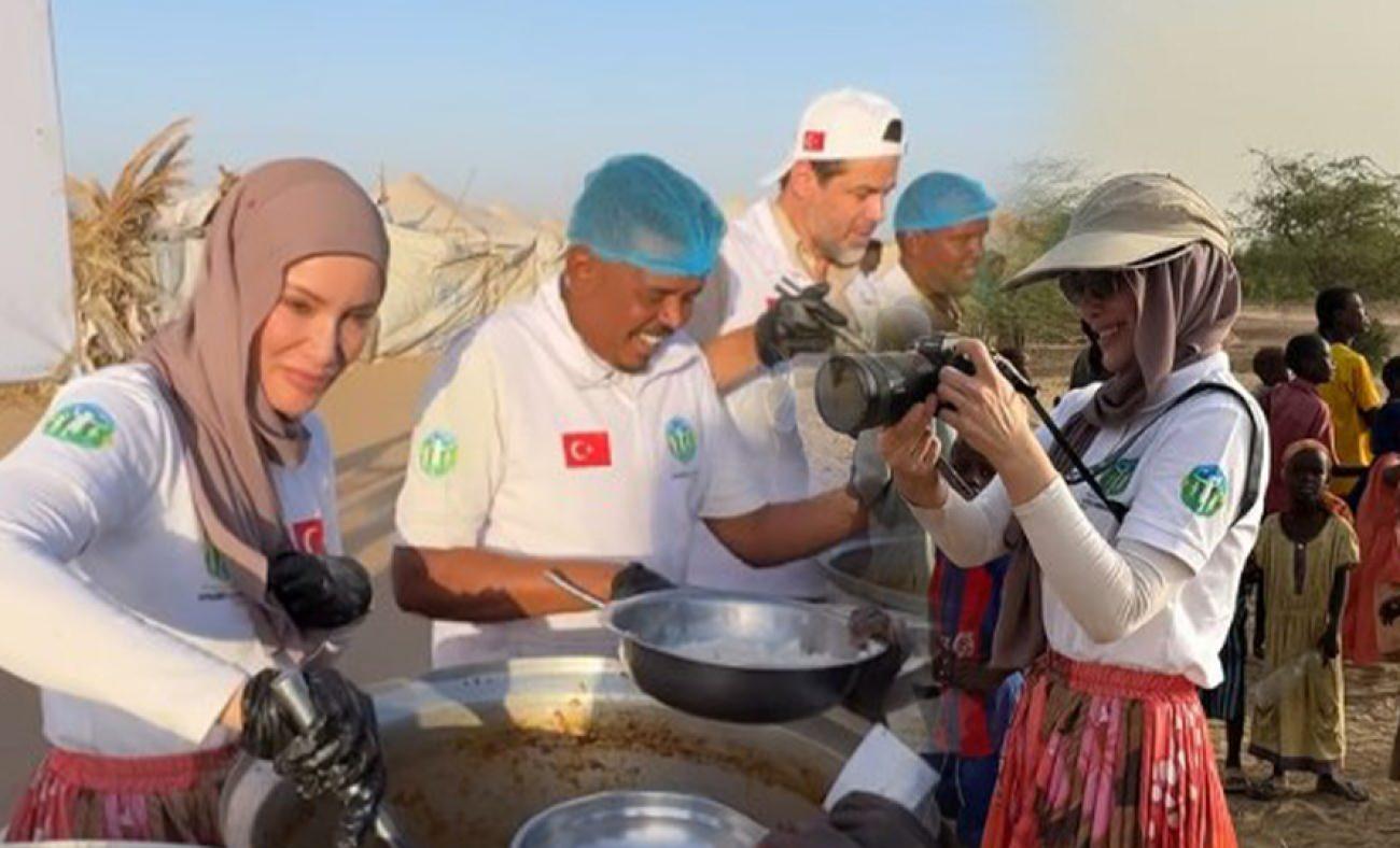 Gamze &Ouml;z&ccedil;elik Ramazan ayında takdir topladı: Sudan'da iftar sofrası kurdu