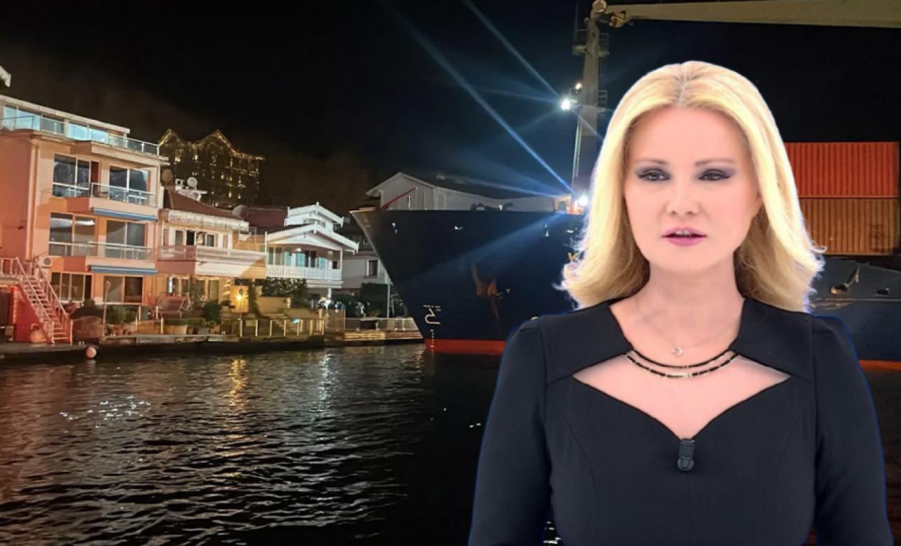 Dev gemi yalıya s&uuml;r&uuml;kleniyordu&hellip; Dikkat &ccedil;eken M&uuml;ge Anlı detayı!