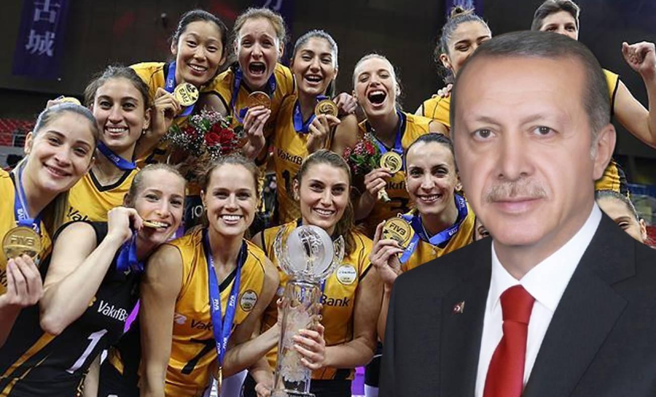 Cumhurbaşkanı Erdoğan'dan VakıfBank Voleybol Takımı'na şampiyonluk tebriği