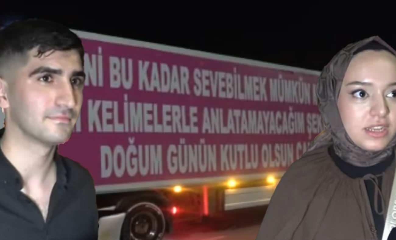  Sevginin b&ouml;ylesi: Kız arkadaşının doğum g&uuml;n&uuml; i&ccedil;in tır giydirip havai fişek g&ouml;sterisi yaptı!