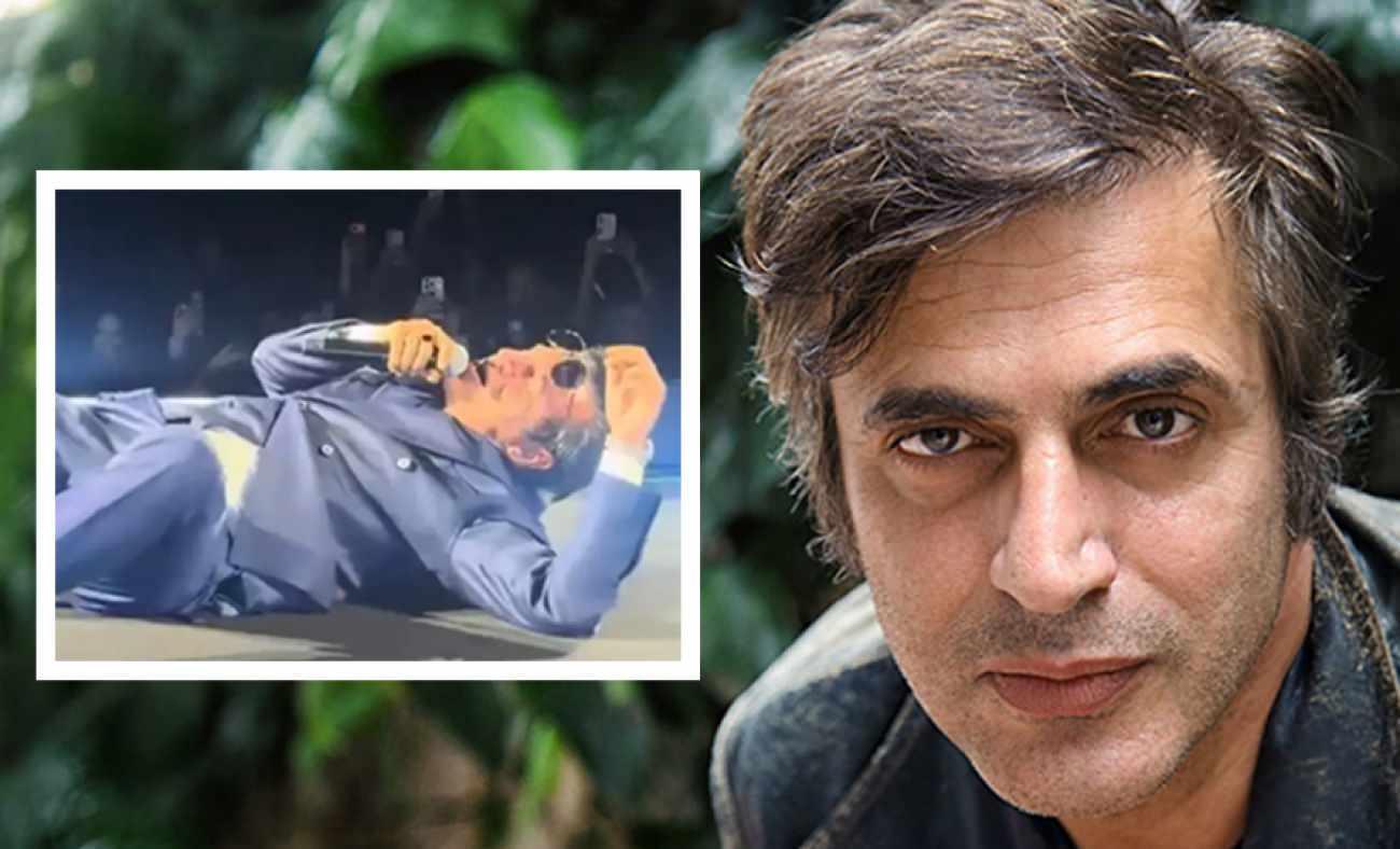 Teoman'dan ilgin&ccedil; sahne performansı: Yerlere yattı!