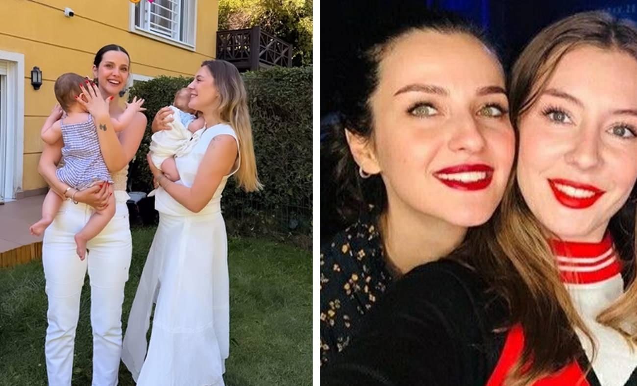 Ege K&ouml;kenli ve İrem Helvacıoğlu kızlarıyla birlikte poz verdi!