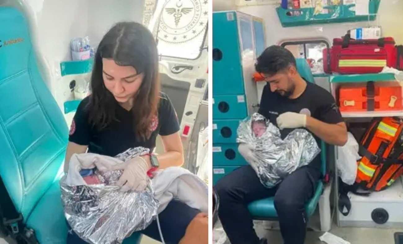 Hastaneye g&ouml;t&uuml;r&uuml;ld&uuml;ğ&uuml; sırada doğum başladı: 7'nci &ccedil;ocuğunu ambulansta d&uuml;nyaya getirdi