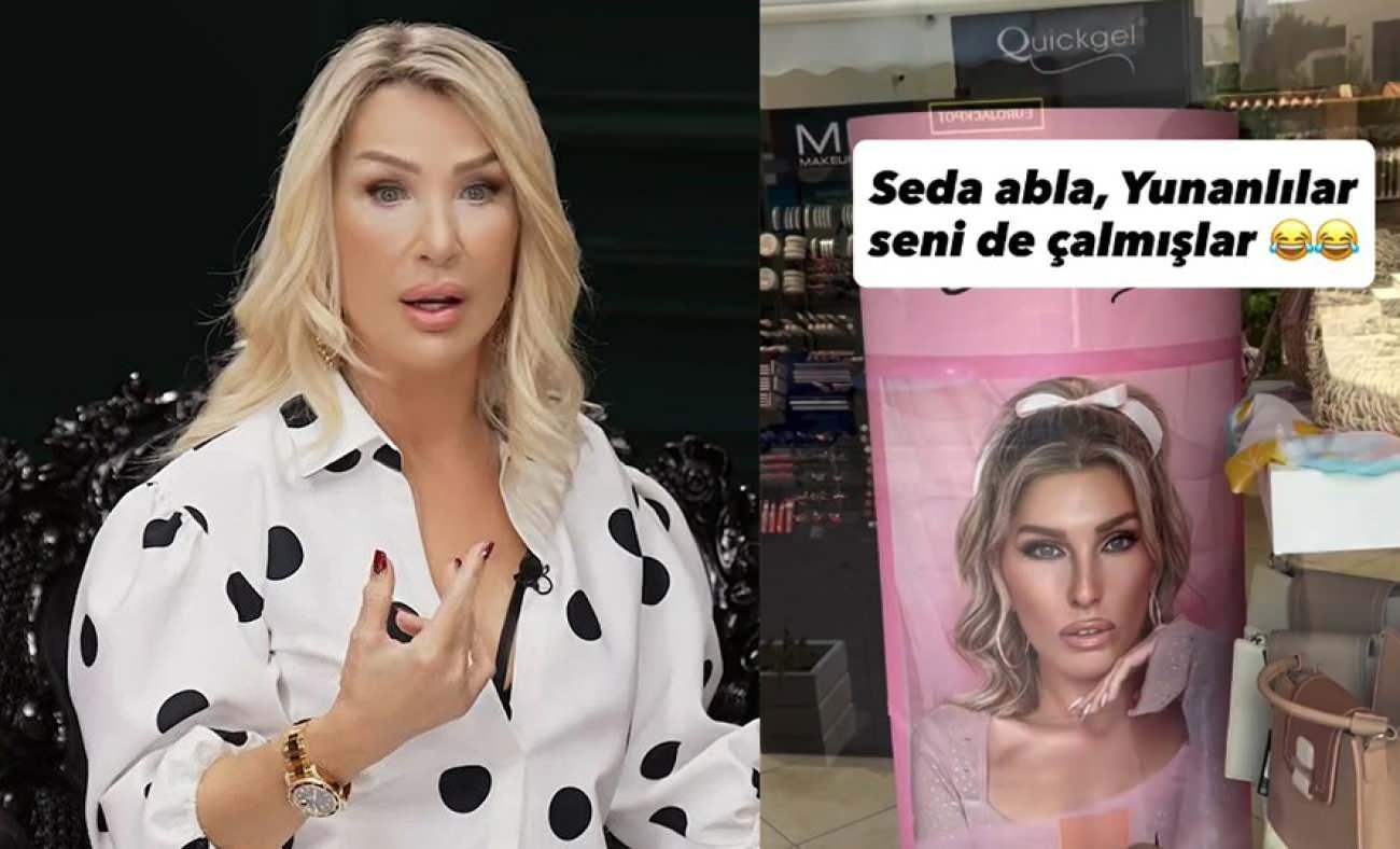 Yunanistan'da Seda Sayan afişi şaşkınlığı! Benzerliğiyle g&uuml;ndem oldu
