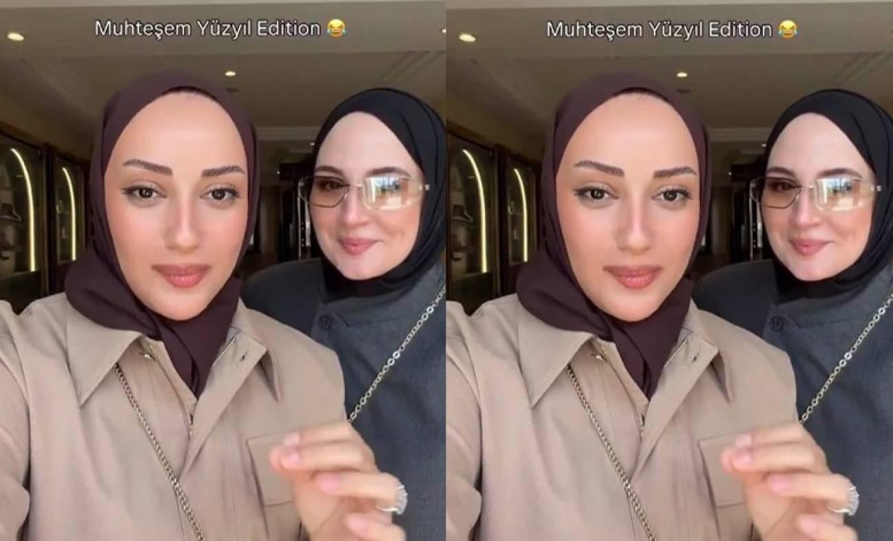 H&uuml;rrem Sultan videosu &ccedil;ekerken Meryem Uzerli s&uuml;rprizi! G&ouml;zlerine inanamadılar