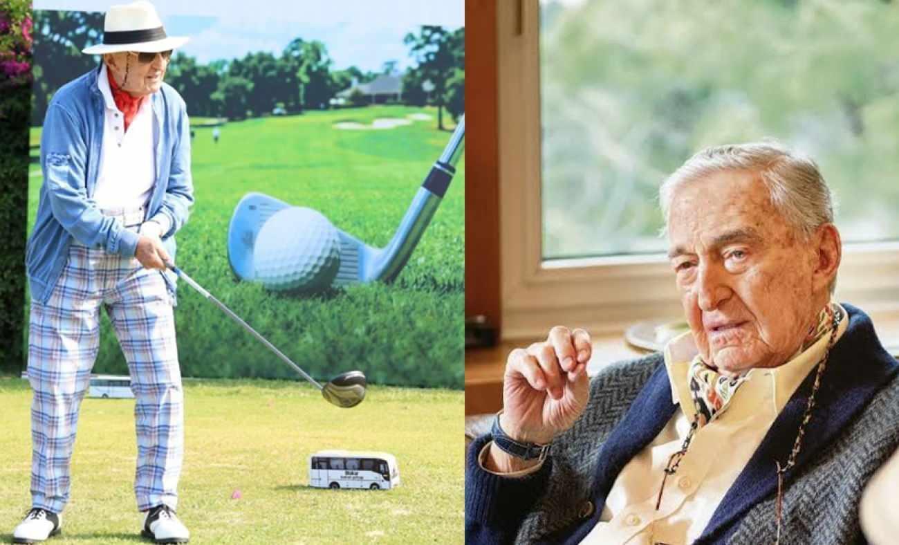 96 yaşındaki Rahmi Ko&ccedil; gen&ccedil;lere taş &ccedil;ıkardı! Golf stili tam not aldı