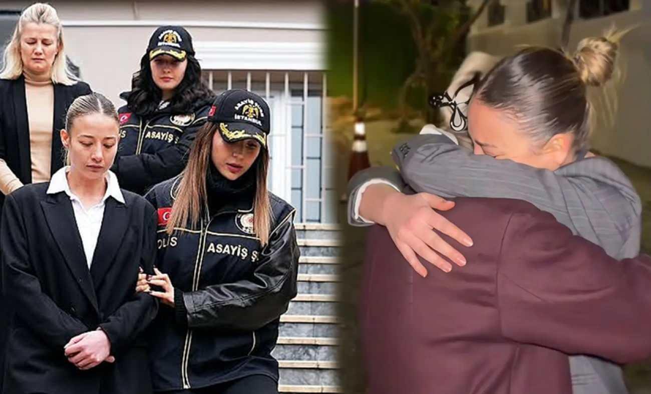 Cezaevinden tahliye edilen Aleyna Kalaycıoğlu'ndan ilk g&ouml;r&uuml;nt&uuml;