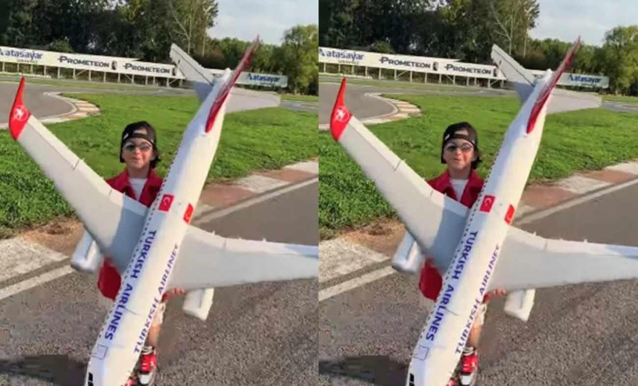  Kenan Sofuoğlu&rsquo;nun 7 yaşındaki oğlu Zayn u&ccedil;ak u&ccedil;urdu! G&ouml;r&uuml;nt&uuml;ler viral oldu