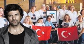 Engin Akyürek'e Türk bayrakları ile kutlama
