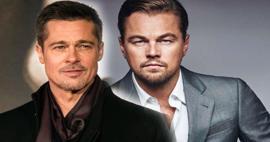 Brad Pitt ile Leonardo DiCaprio karşı karşıya! Brat Pitt çocuk gibi...