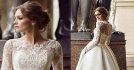 Kış düğünlerine özel en güzel Fransız dantelli gelinlik modelleri