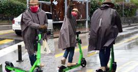Elektrikli scooter kullanan Sinan Albayrak'tan güldüren uyarı!