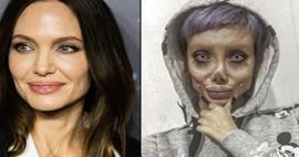 Angelina Jolie'ye benzeyeceğim dedi kendini zombiye çevirdi!