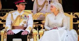 Asya kraliyet düğünü şatafatıyla  görenleri şoke etti! Brunei gelini adeta elmasla kaplandı