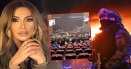 Azerbaycanlı sanatçı Röya konser sırasında dehşeti yaşadı! "Güvenliklerin yarısını vurmuşlar"