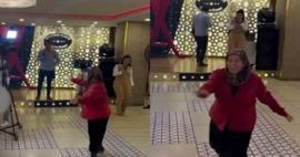 Herkesi şaşkına çeviren performans: Kına gecesine katılan yaşlı kadın pistin tozunu attırdı!
