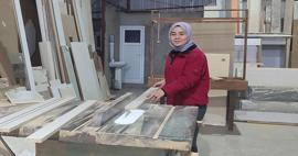 19 yaşındaki mobilya ustası Hatice Kübra babasının izinden gidiyor