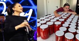 Merve Özbey mutfakta hünerlerini sergiledi! Kış hazırlığı için kolları sıvadı