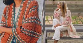 Sonbaharda giyebileceğiniz tığ işi kadın hırka modelleri