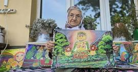 89 yaşındaki makbule teyze, fırçasını elinden bırakmıyor